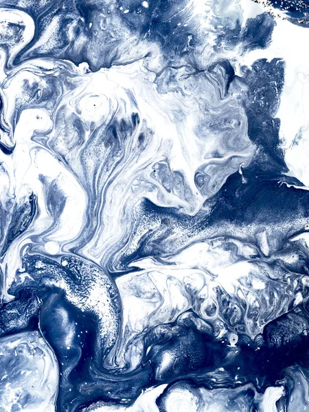 Fondo pintado a mano abstracto creativo azul, textura de mármol , — Foto de Stock