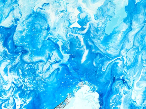 Fondo pintado a mano abstracto creativo azul, textura de mármol —  Fotos de Stock