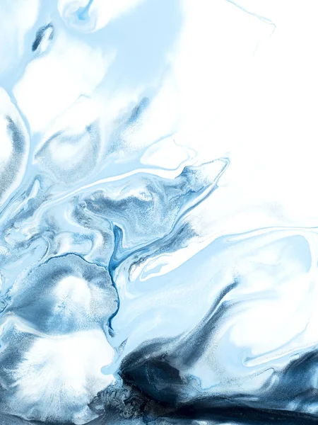 Mavi yaratıcı soyut el boyalı arka plan, mermer doku — Stok fotoğraf