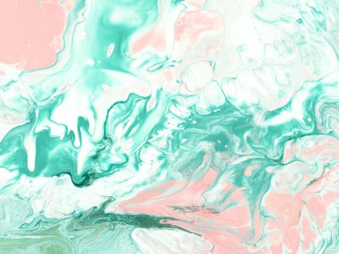 Yeşil nane ve pembe el boyası arka plan