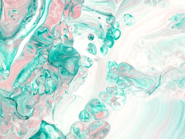 Yeşil nane ve pembe el boyası arka plan