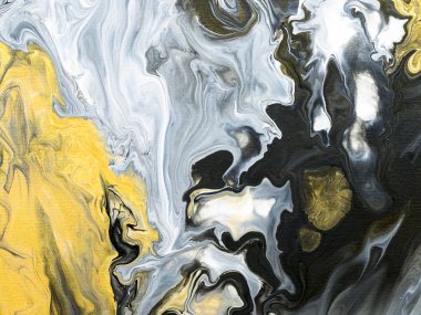 Siyah ve altın yaratıcı soyut el boyalı arka plan, mermer