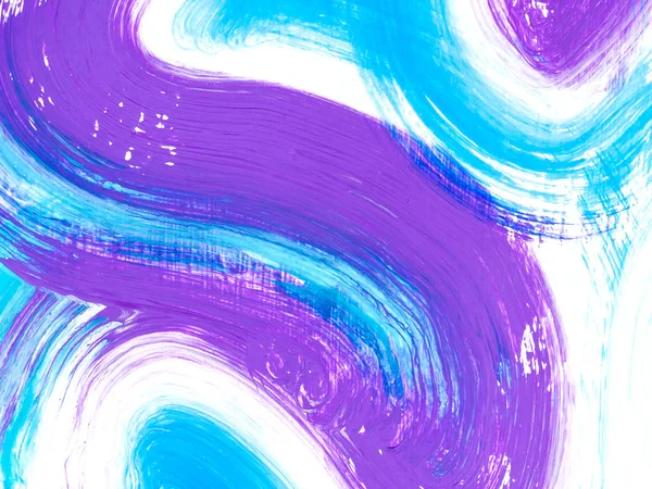 Blå och violett kreativ abstrakt handmålad bakgrund, pensel — Stockfoto