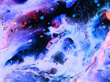 Yaratıcı neon soyut el boyası arka plan, pembe ve mavi te