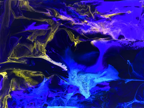 Yaratıcı neon soyut el boyası arka plan, altın ve mavi gr — Stok fotoğraf