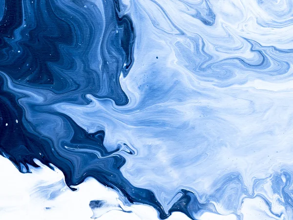 Clássico Azul Criativo Abstrato Pintado Mão Fundo Textura Mármore Pintura — Fotografia de Stock