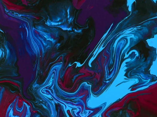 Blå och lila neon abstrakt handmålade bakgrund — Stockfoto