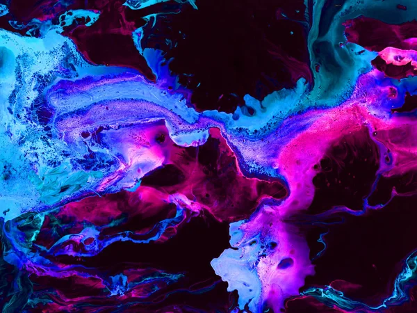 Neon blå och rosa abstrakt handmålade bakgrund — Stockfoto