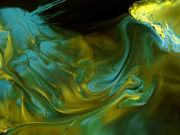 Guld och grön kreativ abstrakt handmålade bakgrund — Stockfoto