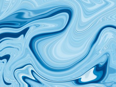 Mavi sıvı soyut çizgiler kıvrımlı sw ile özgürce akan şekiller