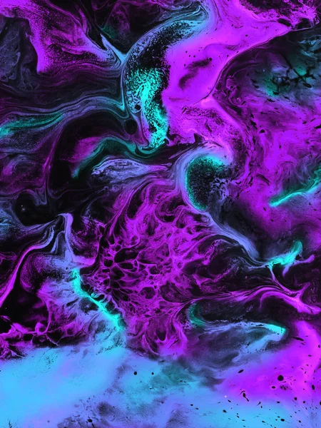 Neón rosa, azul y verde abstracto pintado a mano de fondo — Foto de stock gratuita