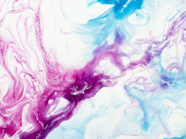 Abstrakt konst målning i rosa och blå färger, kreativ hand pai — Stockfoto