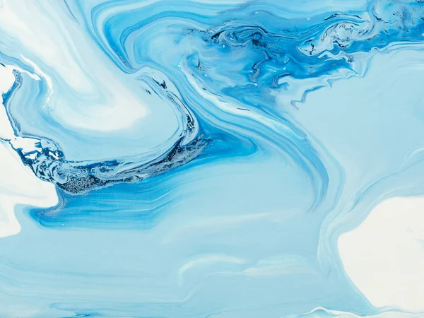 Abstraktní malba v modrých barvách, kreativní ruční malba zpět — Stock fotografie