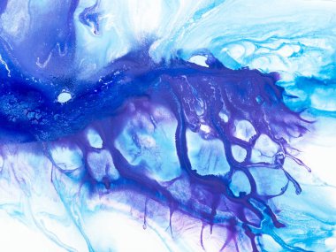 Mavi yaratıcı soyut el boyalı arka plan, mermer doku