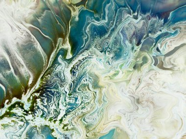 Soyut sanat mavi ve yeşil resim, yaratıcı el resmi