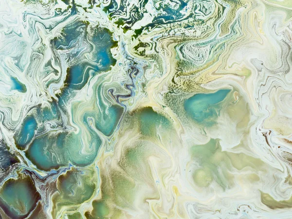 Abstract kunst blauw en groen schilderen, creatieve hand terug geschilderd — Stockfoto