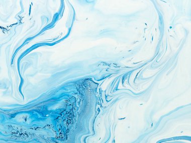 Mavi renkte soyut resim, yaratıcı el boyası.