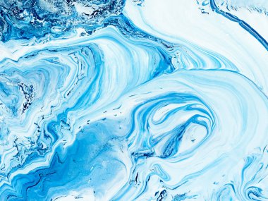 Mavi yaratıcı soyut el boyalı arka plan, mermer doku