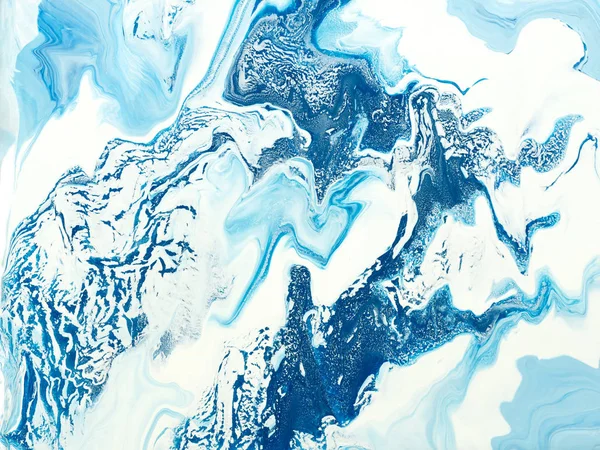 Klasické modré kreativní abstraktní ručně malované pozadí, mramor t — Stock fotografie