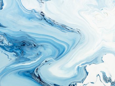 Mavi yaratıcı soyut el boyalı arka plan, mermer doku