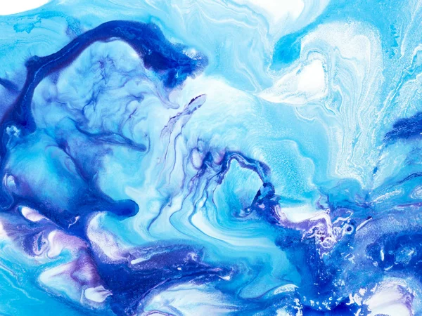 Blå kreativa abstrakt handmålade bakgrund, marmor textur — Stockfoto