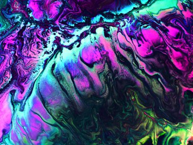 Pembe ve yeşil neon renkler. Yaratıcı, soyut el boyası geri plan.