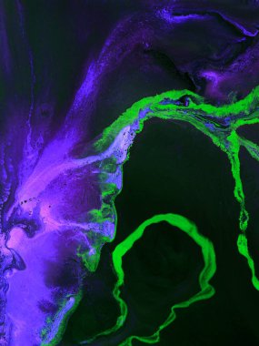 Pembe ve yeşil neon renkler. Yaratıcı, soyut el boyası geri plan.