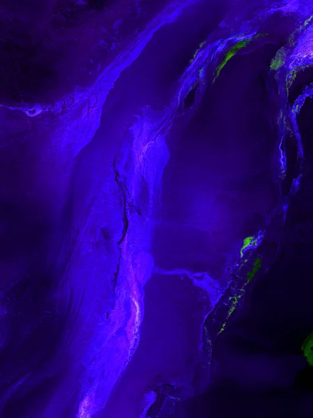 Blauer neon kreativer abstrakter handbemalter Hintergrund, Marmortext — Stockfoto