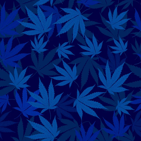 Marihuana medicinal deja patrón sin costura — Vector de stock