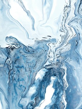 Mavi yaratıcı tablo, soyut el boyaması arka plan, mermer.