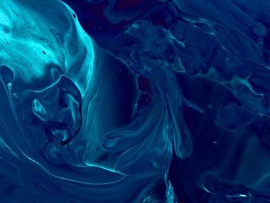 Neon mavisi, altın rengi yaratıcı resim, soyut el boyaması çanta.