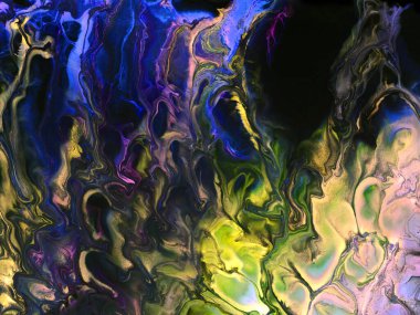 Neon Pembe ve Mavi, altın rengi yaratıcı resim, soyut el baba.