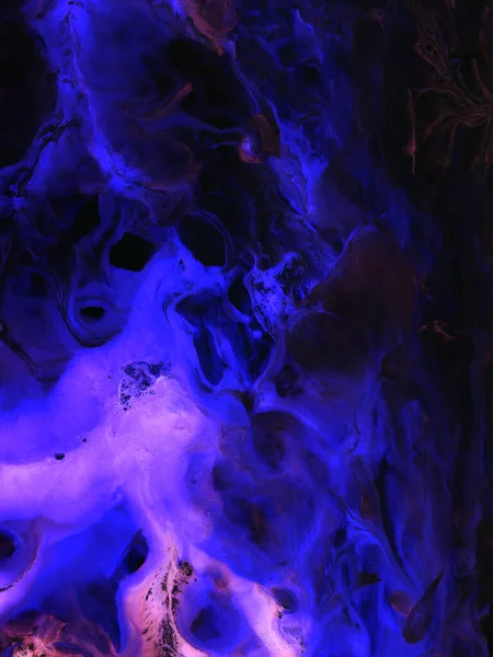 Neon Blaue Kreative Malerei Abstrakte Handbemalte Hintergrund Marmor Textur Acrylmalerei — Stockfoto