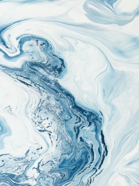 Mavi, soyut el boyası arka plan, mermer dokular, soyut okyanus, tuval üzerinde akrilik boya. Modern sanat. Çağdaş sanat.