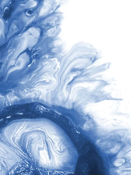 Blå Kreativ Abstrakt Handmålad Bakgrund Marmor Konsistens Abstrakt Hav Akryl — Stockfoto