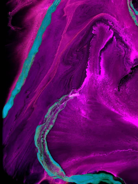 Neon Lila Kreativen Abstrakten Handgemalten Hintergrund Marmor Textur Abstrakten Ozean — Stockfoto