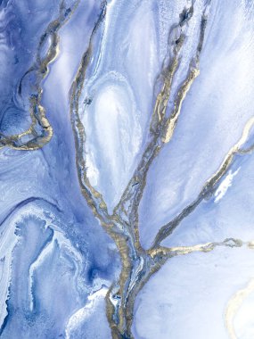 Soyut sanat mavisi resim, yaratıcı el boyası arka plan, mermer dokular, akrilik boya, sıvı sanat eserleri, soyut okyanus. Modern sanat. Çağdaş sanat.