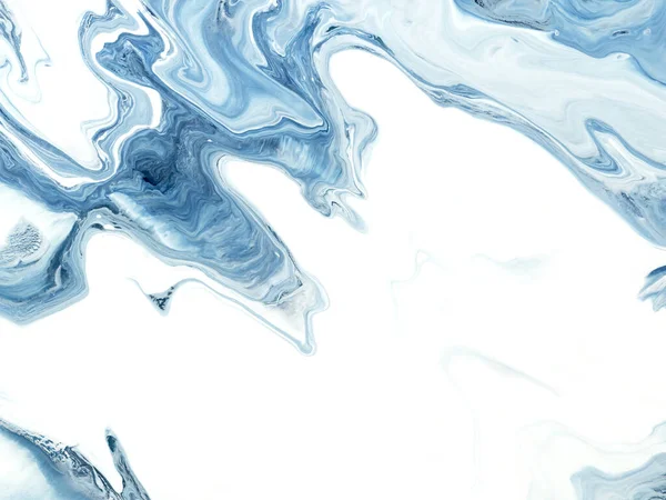 抽象的蓝色绘画 富有创意的手绘背景 大理石质感 画布上丙烯酸绘画的碎片 抽象的海洋 现代艺术 当代艺术 — 图库照片