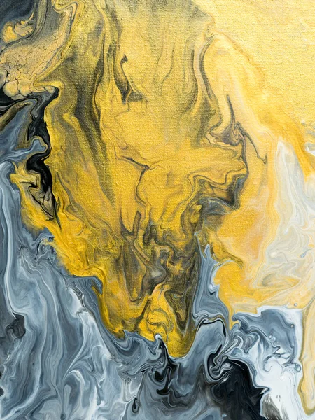 Svart Och Guld Kreativ Abstrakt Handmålad Bakgrund Marmor Konsistens Akryl — Stockfoto