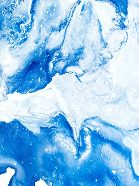 Абстрактная Классическая Голубая Живопись Творческий Ручной Фон Мраморная Фактура Океан — стоковое фото