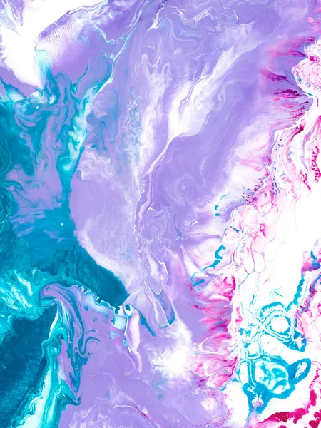 抽象艺术绘画 蓝色和紫色创作手绘背景 大理石质感 丙烯酸绘画在帆布液体艺术 抽象海洋 现代艺术 当代艺术 — 图库照片