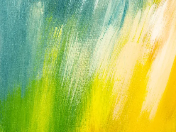 Abstract art painting on canvas. Green and yellow hand painted background, brush texture, wallpaper. Modern art. Contemporary art.