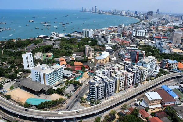 View from the balcony to the city in the city of Pattaya — Stock Photo, Image