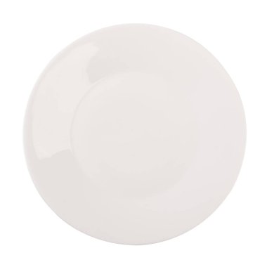 Beyaz bir arka plan üzerinde lüks güzel beyaz seramik tabak