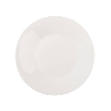 Beyaz bir arka plan üzerinde lüks güzel beyaz seramik tabak