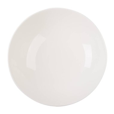 Beyaz bir arka plan üzerinde lüks güzel beyaz seramik tabak