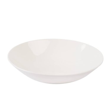 Beyaz bir arka plan üzerinde lüks güzel beyaz seramik tabak