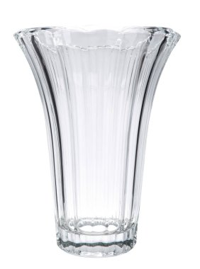 Beyaz arka plan üzerinde izole güzel lüks kristal vazo