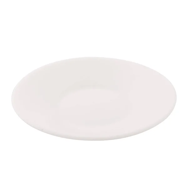 Lussuoso bel piatto di ceramica bianca su uno sfondo bianco — Foto Stock