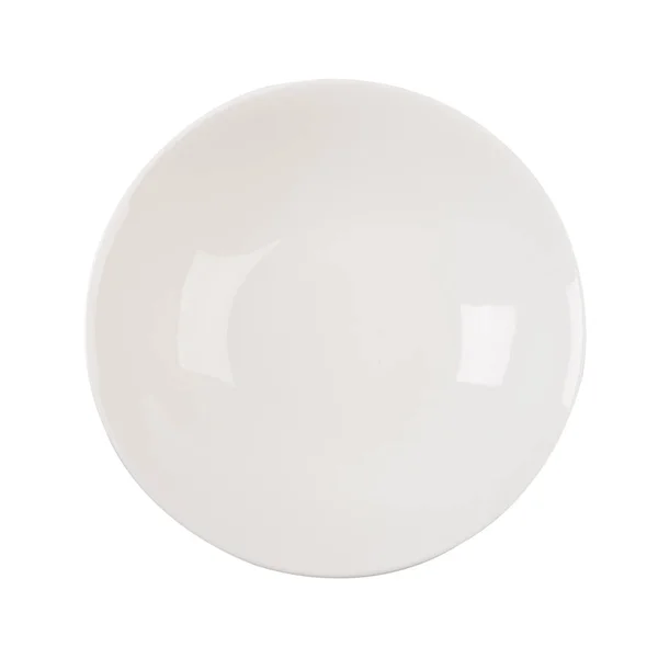 在白色背景上的豪华美丽的白色陶瓷板 — 图库照片